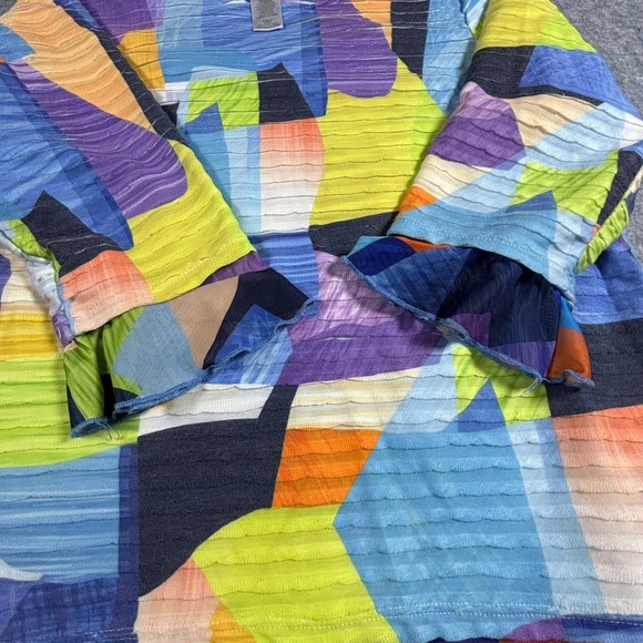 Alfred Dunner Womens Geometric Print Textured 3/4 Sleeve Top Size S - Picture 4 of 5